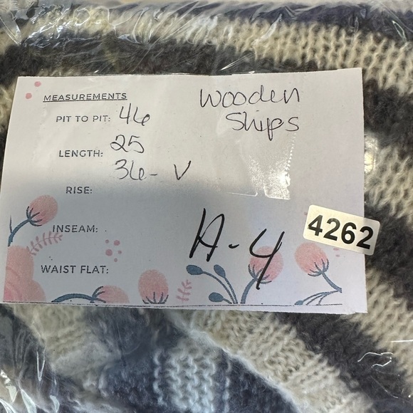 Wooden Ships S-M grey-white cotton serape woman lightweight corpcore wool wrap - Picture 7 of 8